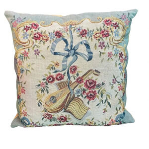 Jules Pansu Paris Mandolin Vert French Tapestry Pillow